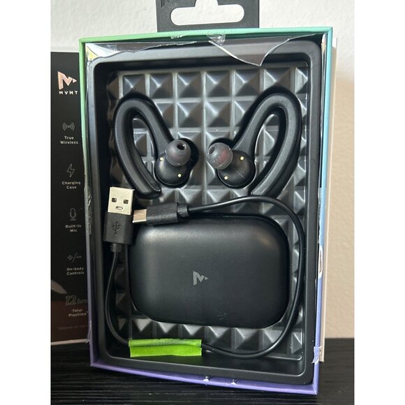 MVMT Helix Wireless Stereo Earbuds Charging Case IPX4 Sweatproof Bluetooth 12hr - Picture 4 of 5